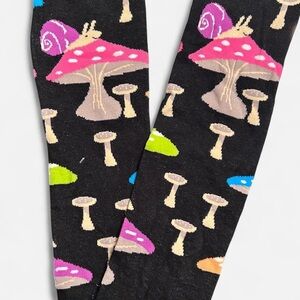 K.Bell black knee high socks with multi-coloured